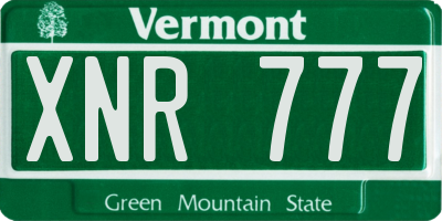 VT license plate XNR777