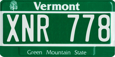 VT license plate XNR778