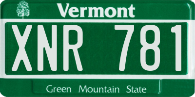 VT license plate XNR781