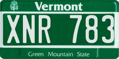 VT license plate XNR783
