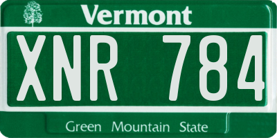 VT license plate XNR784