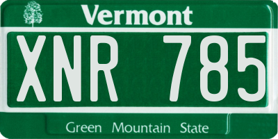 VT license plate XNR785