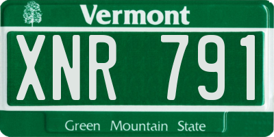 VT license plate XNR791