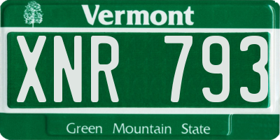 VT license plate XNR793