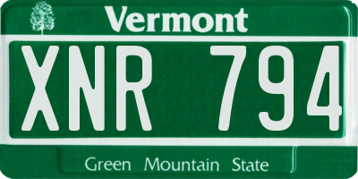 VT license plate XNR794