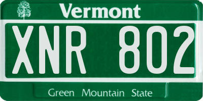 VT license plate XNR802