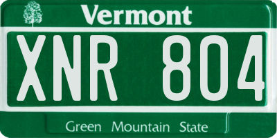 VT license plate XNR804
