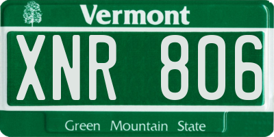VT license plate XNR806