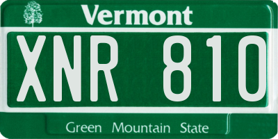 VT license plate XNR810