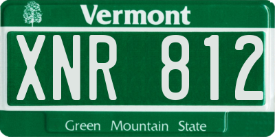 VT license plate XNR812