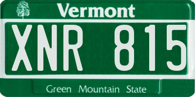 VT license plate XNR815