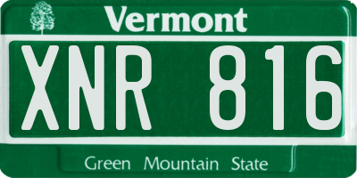 VT license plate XNR816