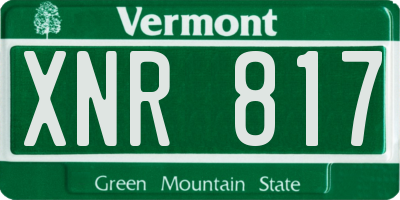 VT license plate XNR817