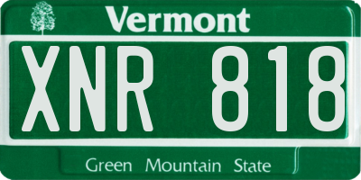 VT license plate XNR818