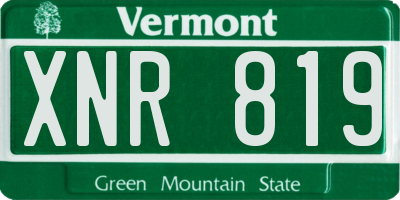 VT license plate XNR819
