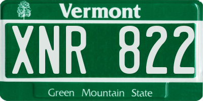 VT license plate XNR822