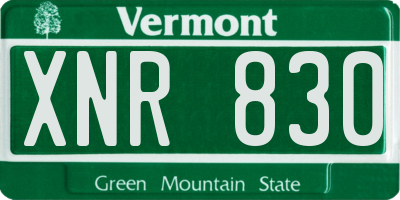 VT license plate XNR830