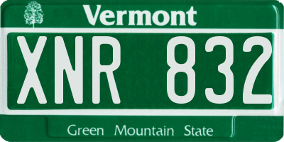 VT license plate XNR832