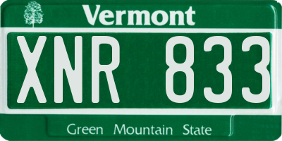 VT license plate XNR833