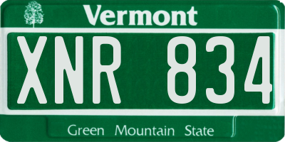 VT license plate XNR834