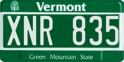 VT license plate XNR835