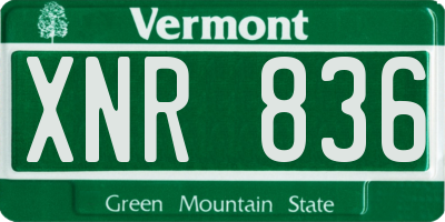 VT license plate XNR836
