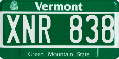 VT license plate XNR838