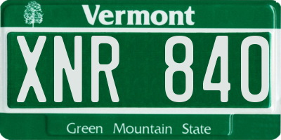 VT license plate XNR840
