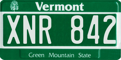 VT license plate XNR842