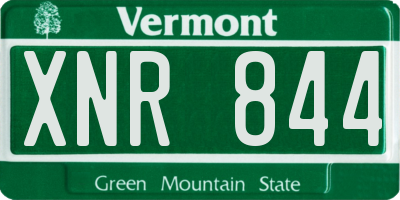 VT license plate XNR844