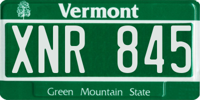 VT license plate XNR845