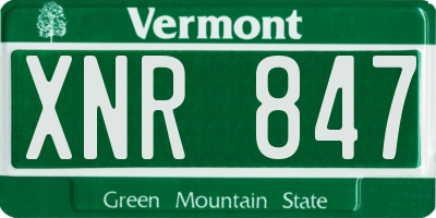 VT license plate XNR847