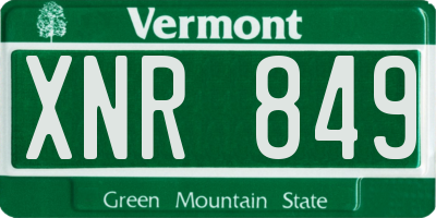 VT license plate XNR849