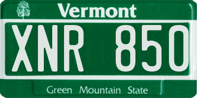 VT license plate XNR850