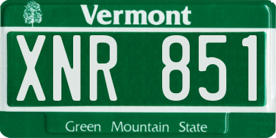 VT license plate XNR851