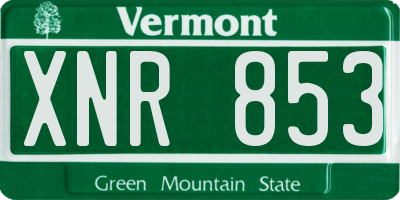 VT license plate XNR853