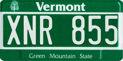 VT license plate XNR855