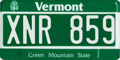 VT license plate XNR859