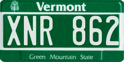VT license plate XNR862