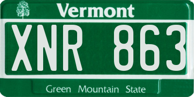 VT license plate XNR863