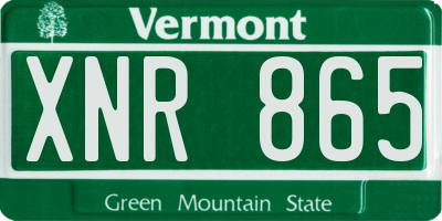 VT license plate XNR865