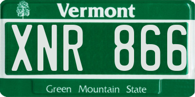 VT license plate XNR866