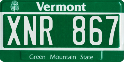 VT license plate XNR867