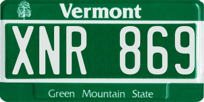 VT license plate XNR869