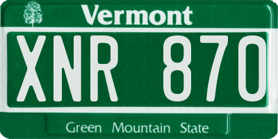 VT license plate XNR870