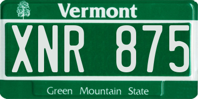 VT license plate XNR875