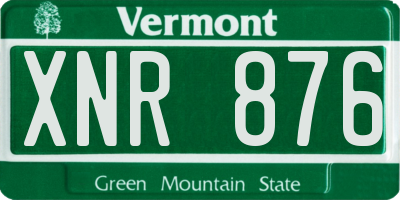 VT license plate XNR876