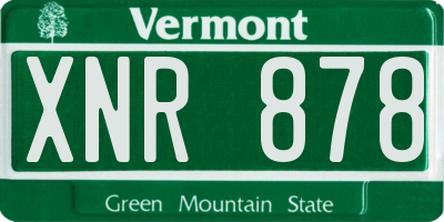 VT license plate XNR878
