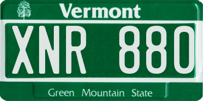 VT license plate XNR880