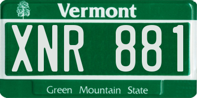 VT license plate XNR881